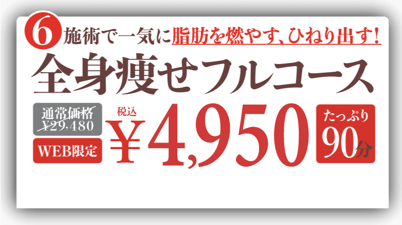 全身痩せフルコース4950円(税込)